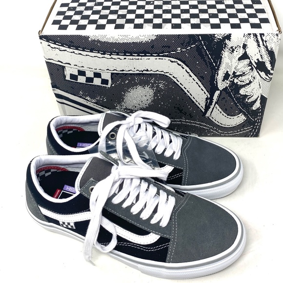 VANS Skate Old Skool Reflective Shoes Suede Gray Black Women Casual VN0A5FCBN42 - Picture 8 of 11